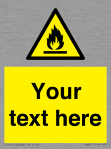 Custom flammable sign